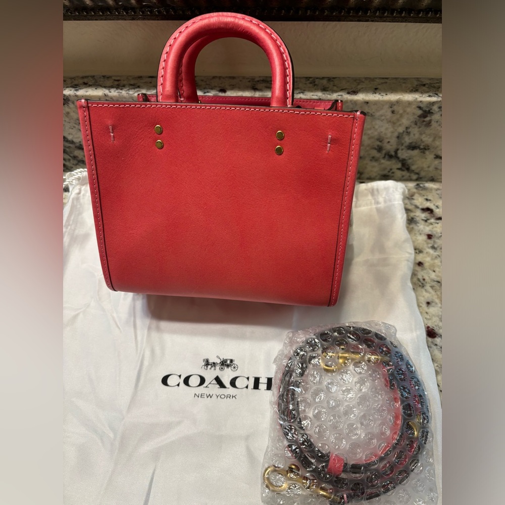 Coach Rogue 17 Original Natural Leather Bright Carmine NWT